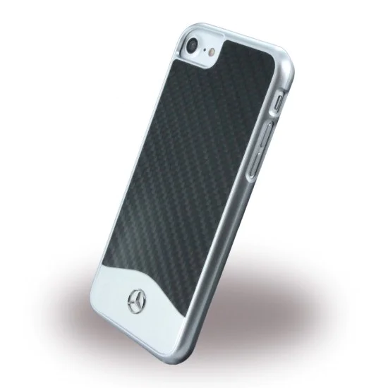 Mercedes Benz Aluminium Back Case MEHCP7CACBK priekš Apple iPhone 7 / 8 / SE2 (2020) / SE3 (2022) - Carbon Melns - alumīnija aizmugures apvalks / bampers-vāciņš Mercedes Benz Aluminium Back Case MEHCP7CACBK priekš Apple iPhone 7 / 8 / SE2 (2020) / SE3 (2022) - Carbon Melns - alumīnija aizmugures apvalks / bampers-vāciņš