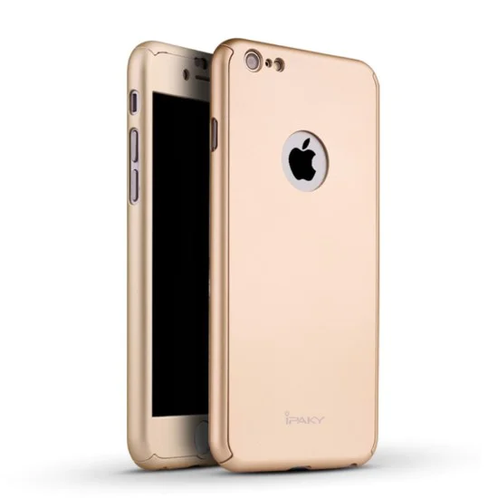 IPAKY Full Protection Hard Cover with Glass (Logo Cutout) для Apple iPhone 6 / 6S - Золотой - пластиковая накладка / бампер с защитным стеклом (крышка чехол, PU back cover, bumper shell) IPAKY Full Protection Hard Cover with Glass (Logo Cutout) для Apple iPhone 6 / 6S - Золотой - пластиковая накладка / бампер с защитным стеклом (крышка чехол, PU back cover, bumper shell)