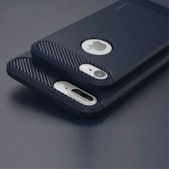 IPAKY Brushed TPU Drop-proof Case для Apple iPhone 7 Plus / 8 Plus Carbon Decorated - Синий - Противоударная силиконовая накладка / бампер (крышка чехол, slim TPU silicone shell cover, bumper) IPAKY Brushed TPU Drop-proof Case для Apple iPhone 7 Plus / 8 Plus Carbon Decorated - Синий - Противоударная силиконовая накладка / бампер (крышка чехол, slim TPU silicone shell cover, bumper)