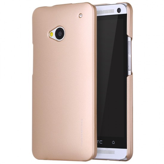 X-LEVEL Sense Series Hard Protective Case for HTC One M7 - Gold - plastikas aizmugures apvalks (bampers, vāciņš, PU back cover, bumper shell)
