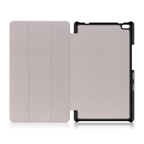 Tri-fold Stand PU Smart Auto Wake/Sleep Leather Case priekš Lenovo Tab 4 8.0 TB-8504 - Melns - sāniski atverams maciņš ar stendu Tri-fold Stand PU Smart Auto Wake/Sleep Leather Case priekš Lenovo Tab 4 8.0 TB-8504 - Melns - sāniski atverams maciņš ar stendu