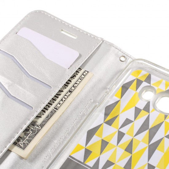RoarKorea Only One Flip Case priekš Samsung Galaxy Grand Neo i9060 / Duos i9082 - Sudrabains - sāniski atverams maciņš ar stendu (ādas grāmatveida maks, leather book wallet cover stand)